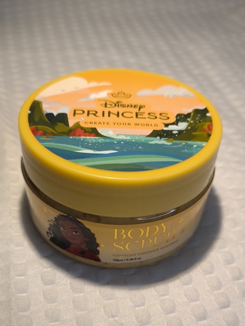 Disney Princess Yellow Hibiscus Coconut Body Scrub Jar